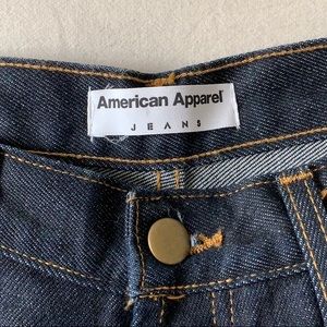AMERICAN APPAREL dark wash denim straight leg jean